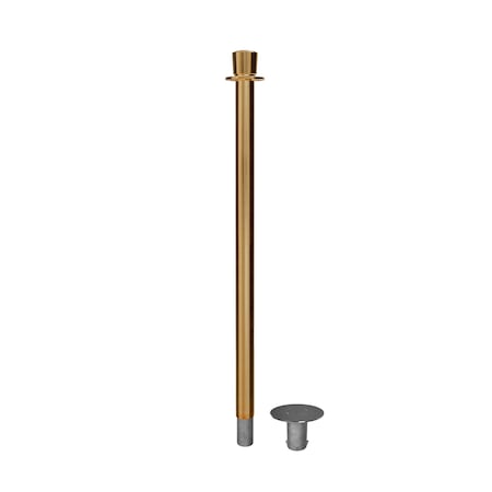 Montour Line Stanchion Post and Rope Removable Base Sat.Brass Post Crown Top SP400R-CN-SB